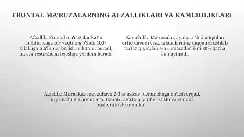 Frontal ma'ruzalar 4