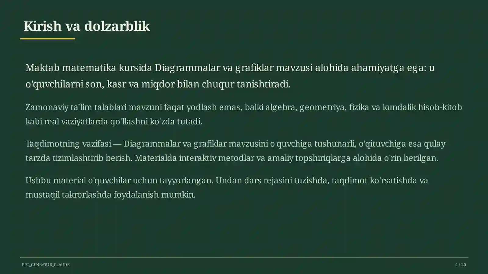 Diagrammalar va grafiklar (6-sinf) 4