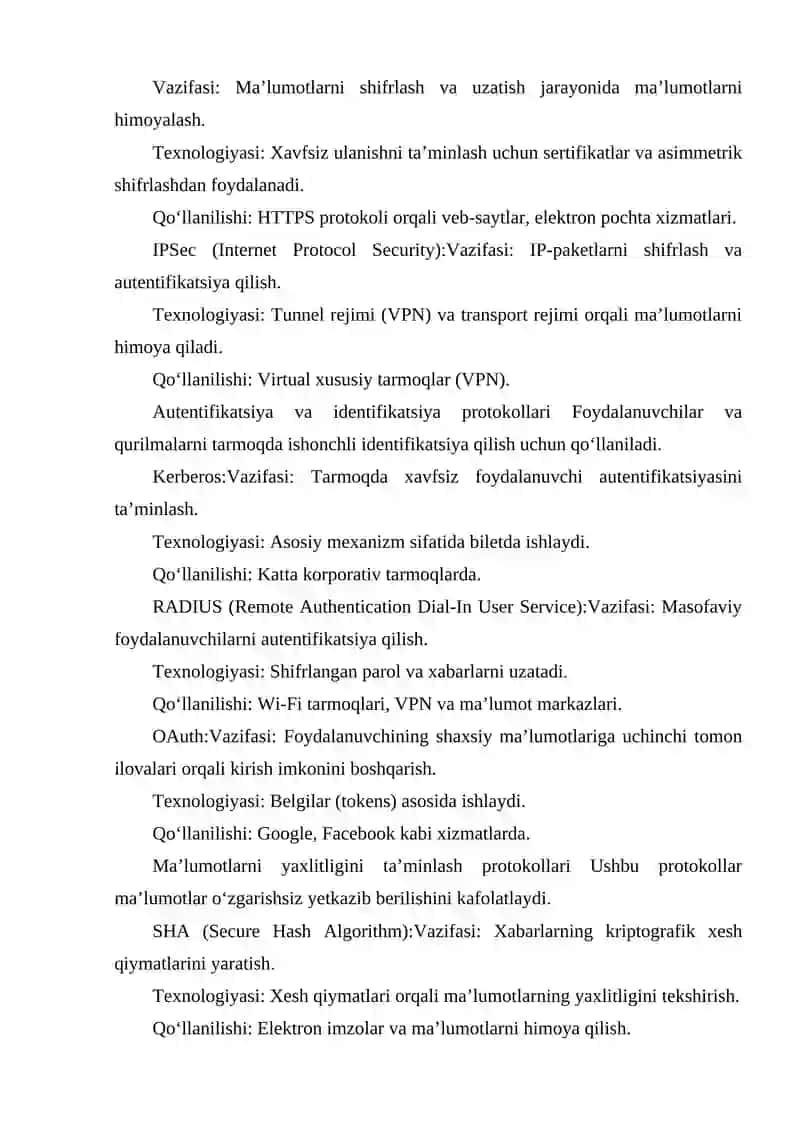 KOMPYUTER TARMOQLARINING ASOSIY ARXITEKTURA MODELLARI (OSI VA TCP/IP) HAMDA ULARDAGI PROTOKOLLAR 4