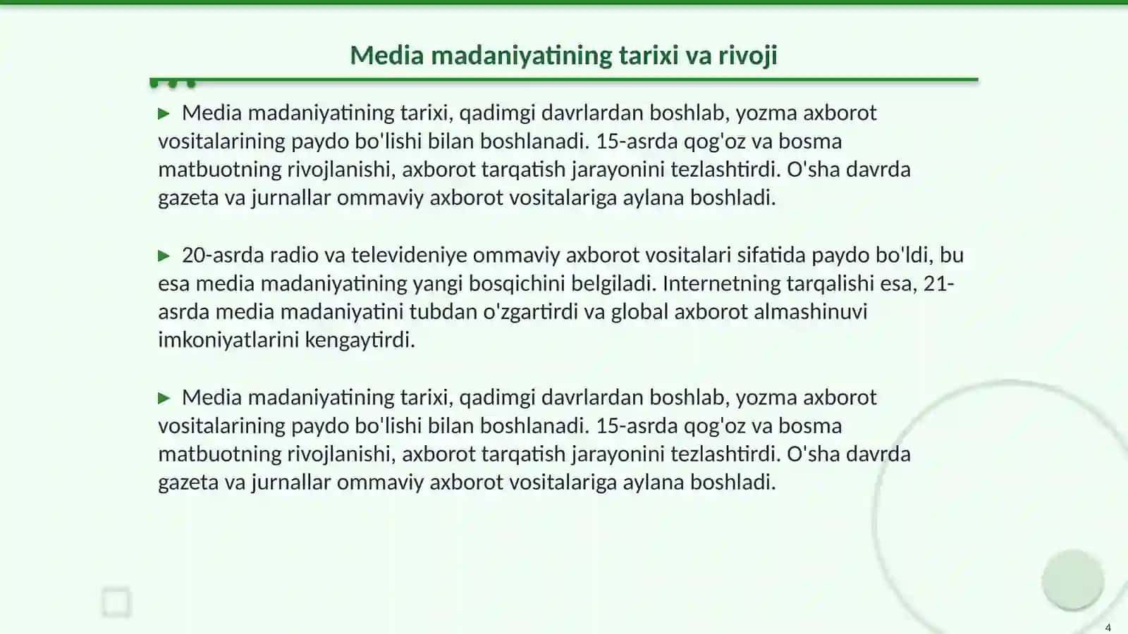 Media madaniyat tushunchasi 4