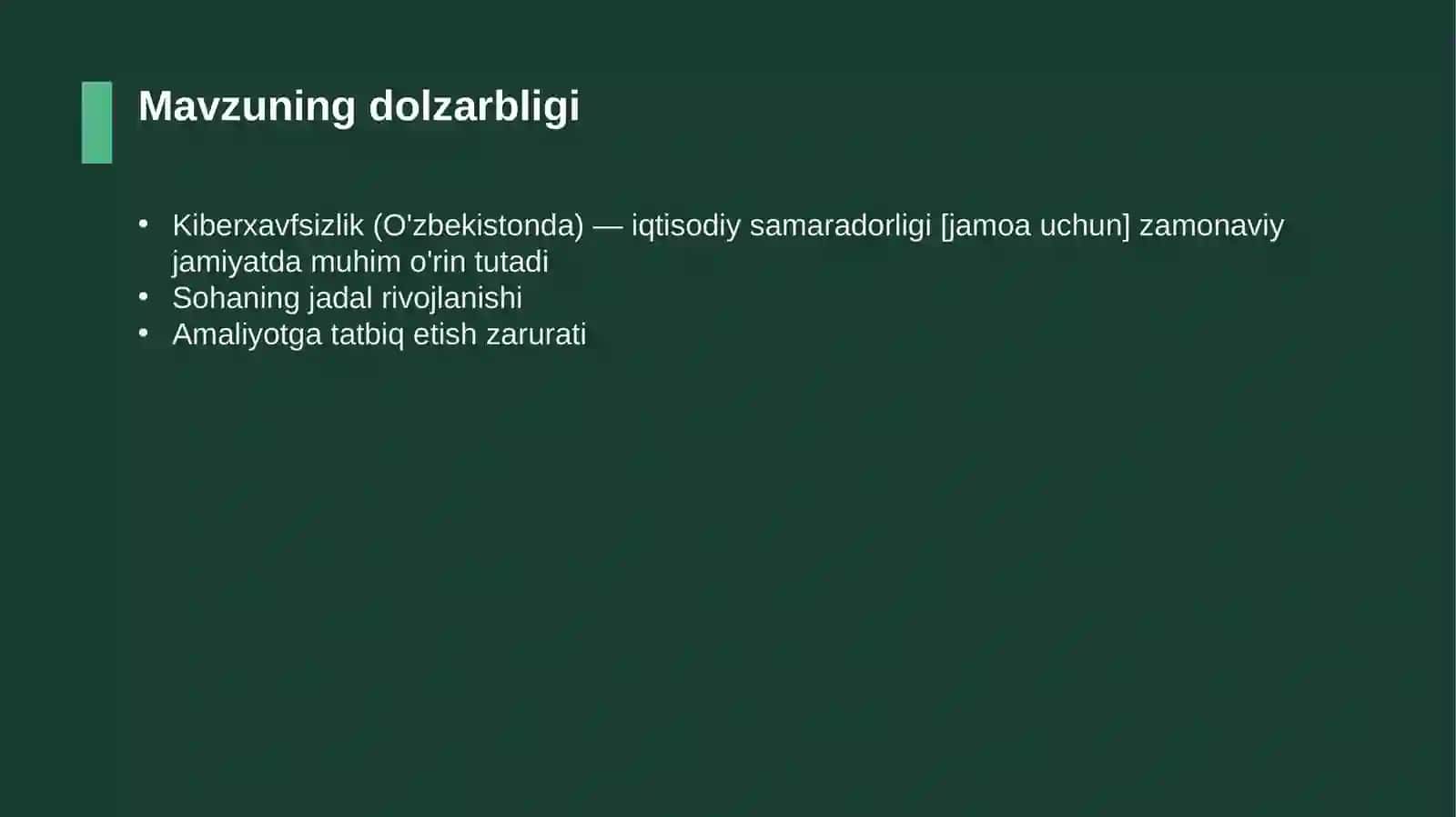 Kiberxavfsizlik (O'zbekistonda) — iqtisodiy samaradorligi [jamoa uchun] 4