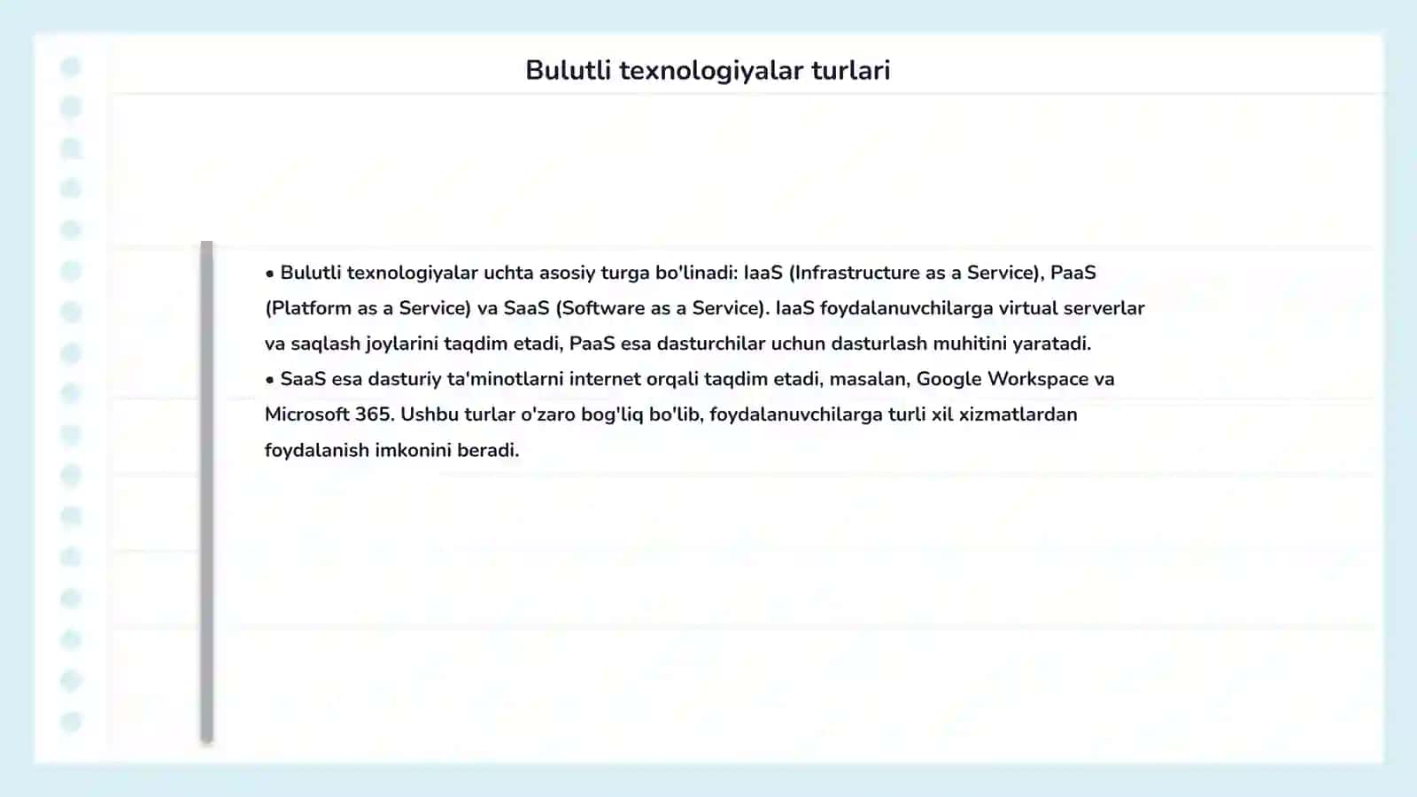 Bulutli texnologiyalar va masofaviy ishlash 4