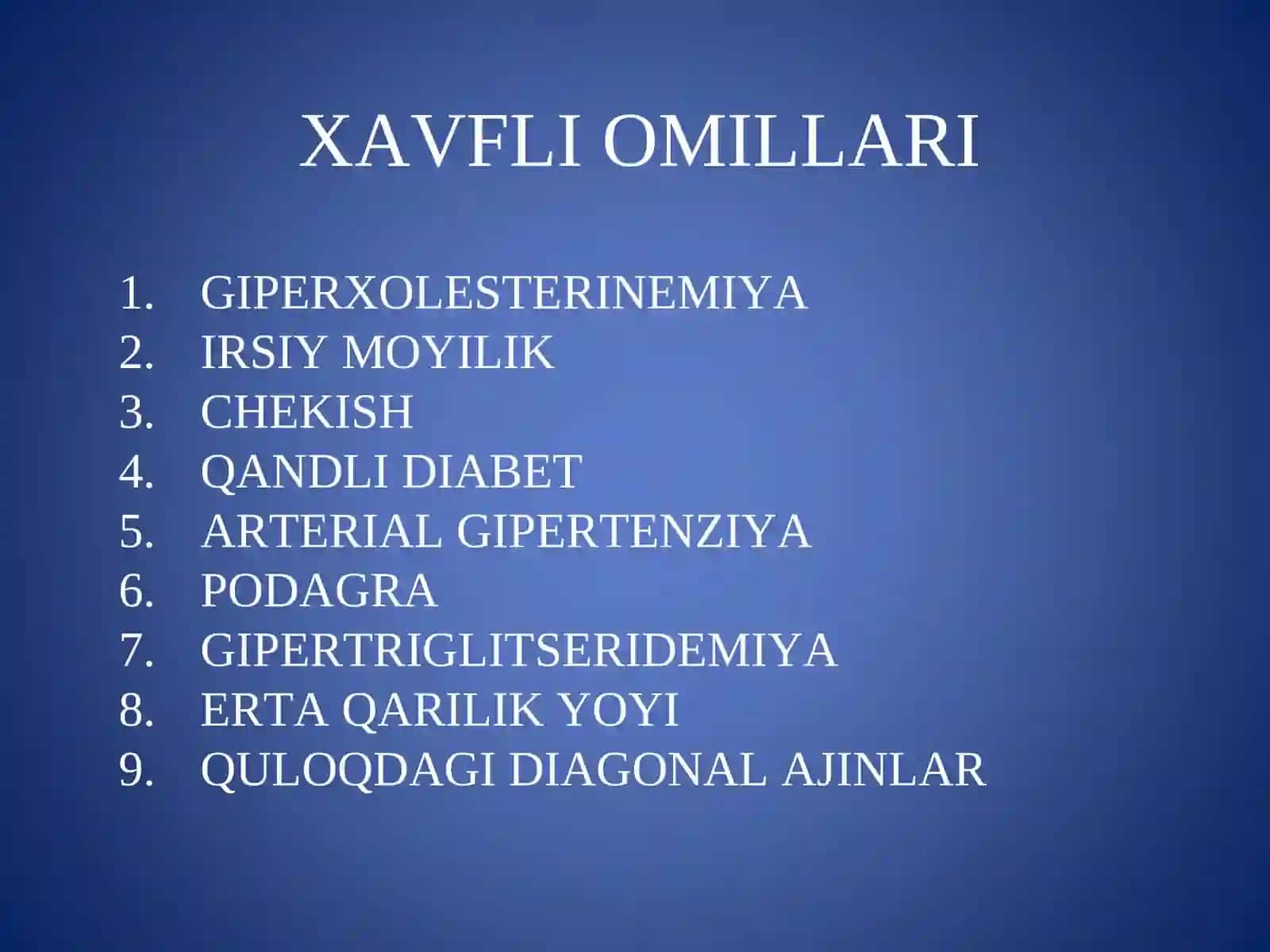 MIOKARD INFARKTI ETIOLOGIYASI, PATOGENEZI. MIOKARD INFARKTIDA QO’LLANILADIGAN DORI VOSITALARI 4