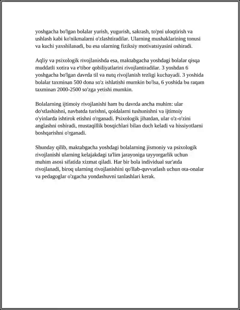 MAKTABGACHA YOSHDA BOLALAR YOSHIGA DOIR PEDOGOGIK VA PSIXOLOGIK XUSUSIYATLARI 4