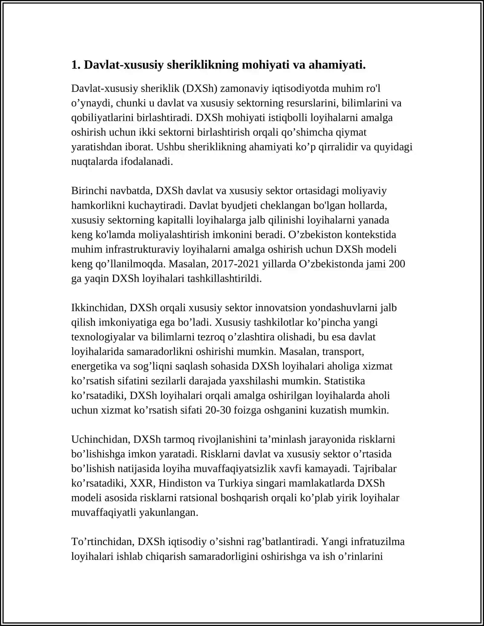 O’ZBEKISTON RESPUBLIKASI PREZIDENTINING 2020-YIL YANVARDAGI “MAKTABGACHA TA’LIM SOHASIDA DAVLAT-XUSUSIY SHERIKLIKNI YANADA YANADA RIVOJLANTIRISH CHORA-TADBIRLARI TO’G’RISIDA”GI PQ-4851 SONLI QARORNING AHAMIYATI 4