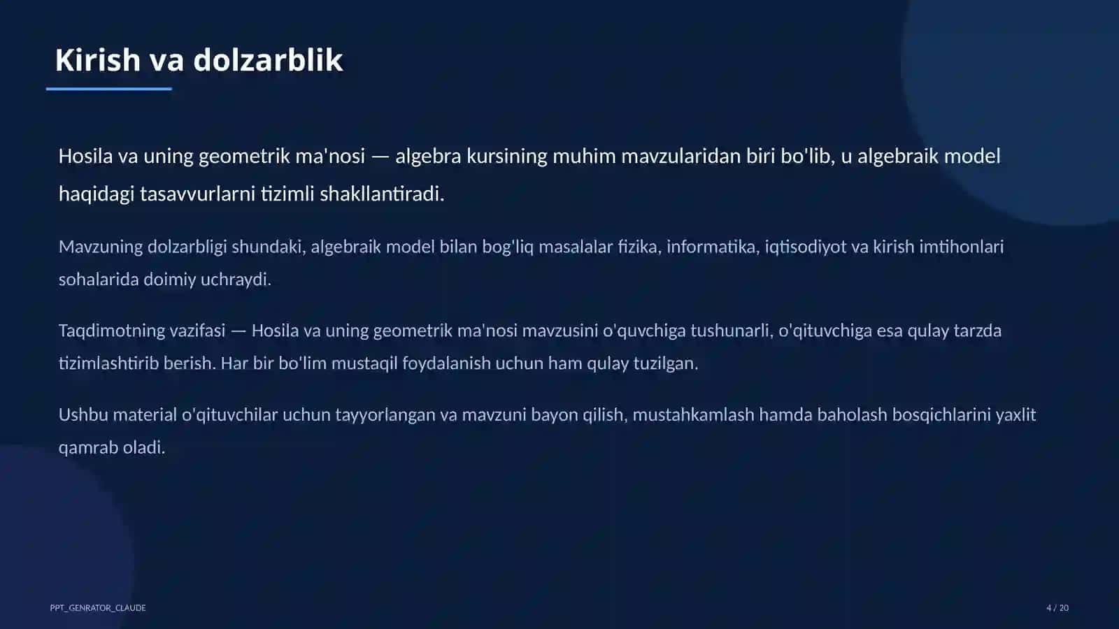 Hosila va uning geometrik ma'nosi (11-sinf) 4