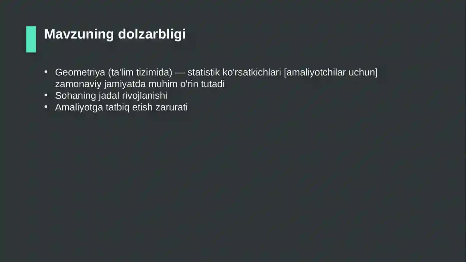 Geometriya (ta'lim tizimida) — statistik ko'rsatkichlari [amaliyotchilar uchun] 4