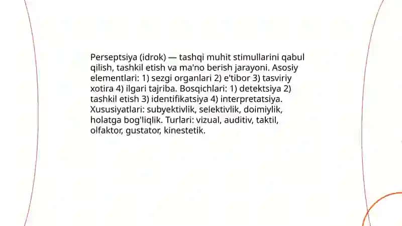 Kognitiv jarayon 4