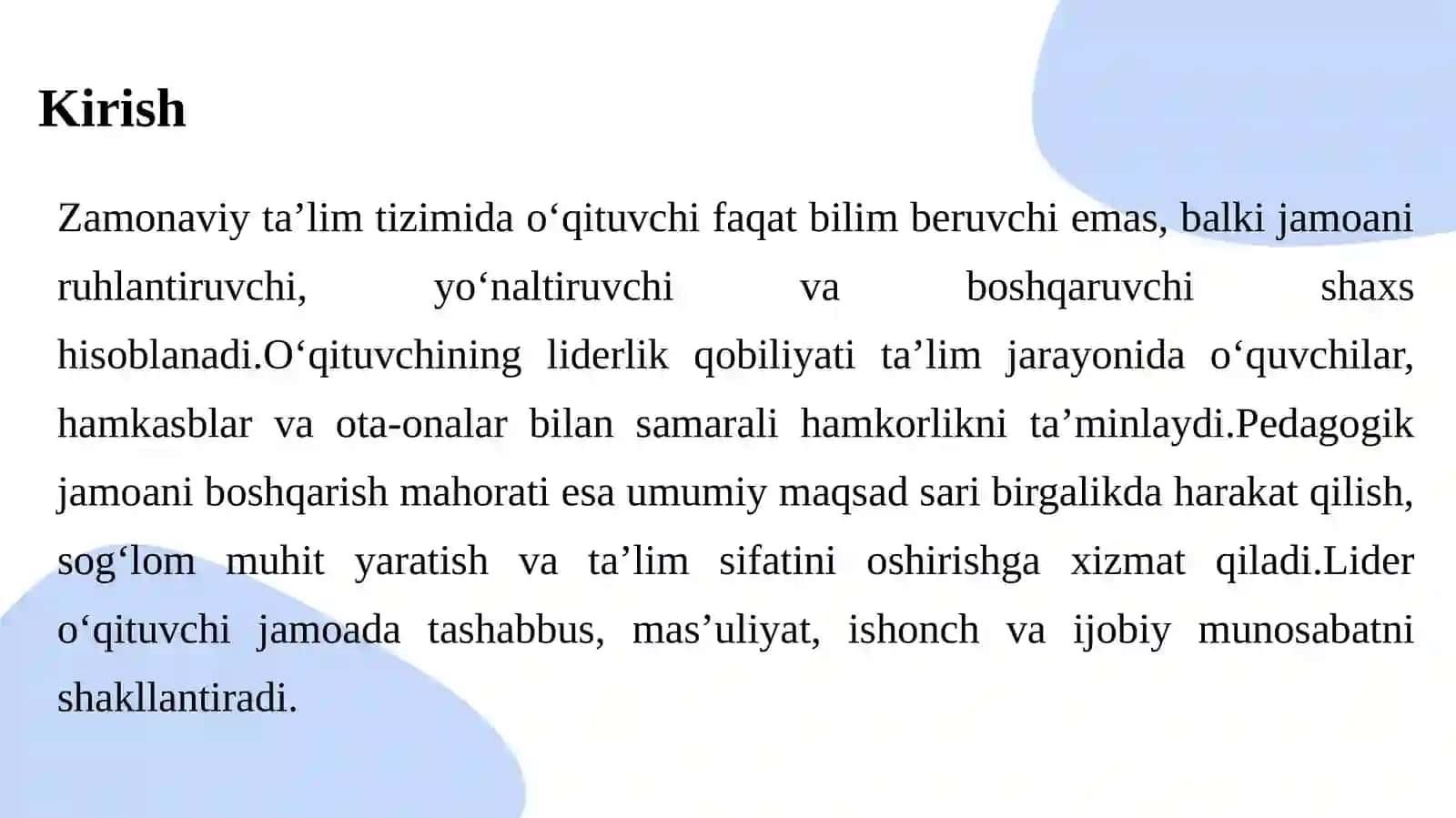 O‘qituvchining liderlik qobiliyati va pedagogik jamoani boshqarish mahorati 4