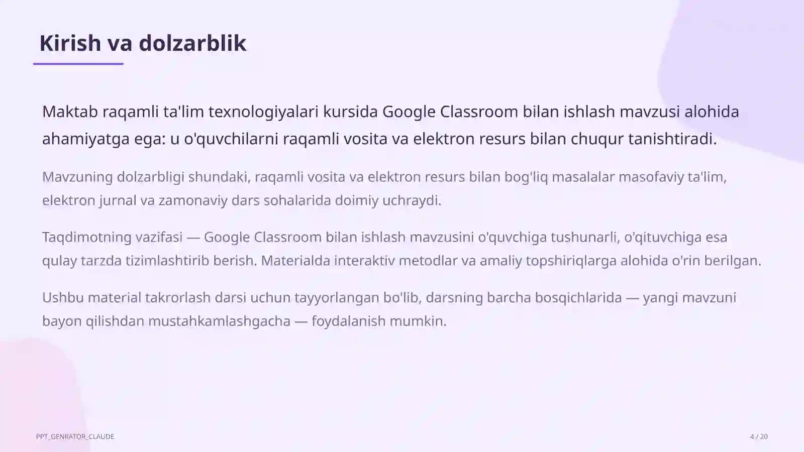 Google Classroom bilan ishlash 4
