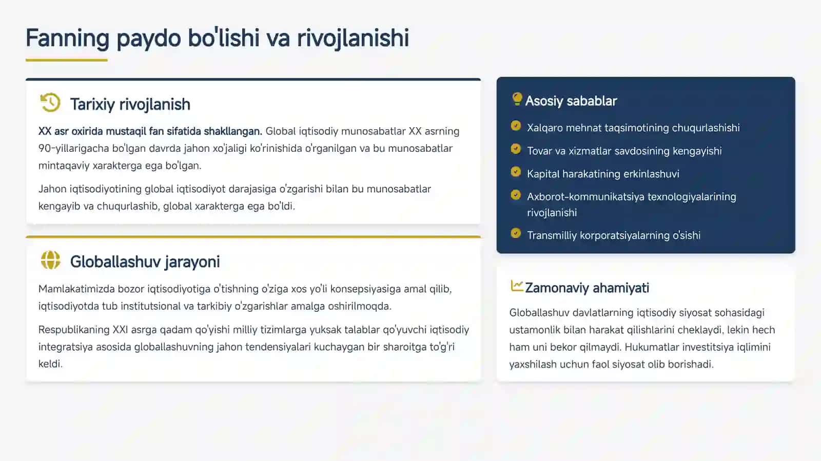 GLOBAL IQTISODIY RIVOJLANISH_ FANINING PREDMETI, MAQSADI, VAZIFALARI 4