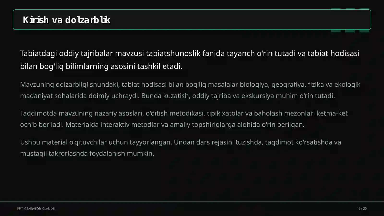 Tabiatdagi oddiy tajribalar (4-sinf) 4