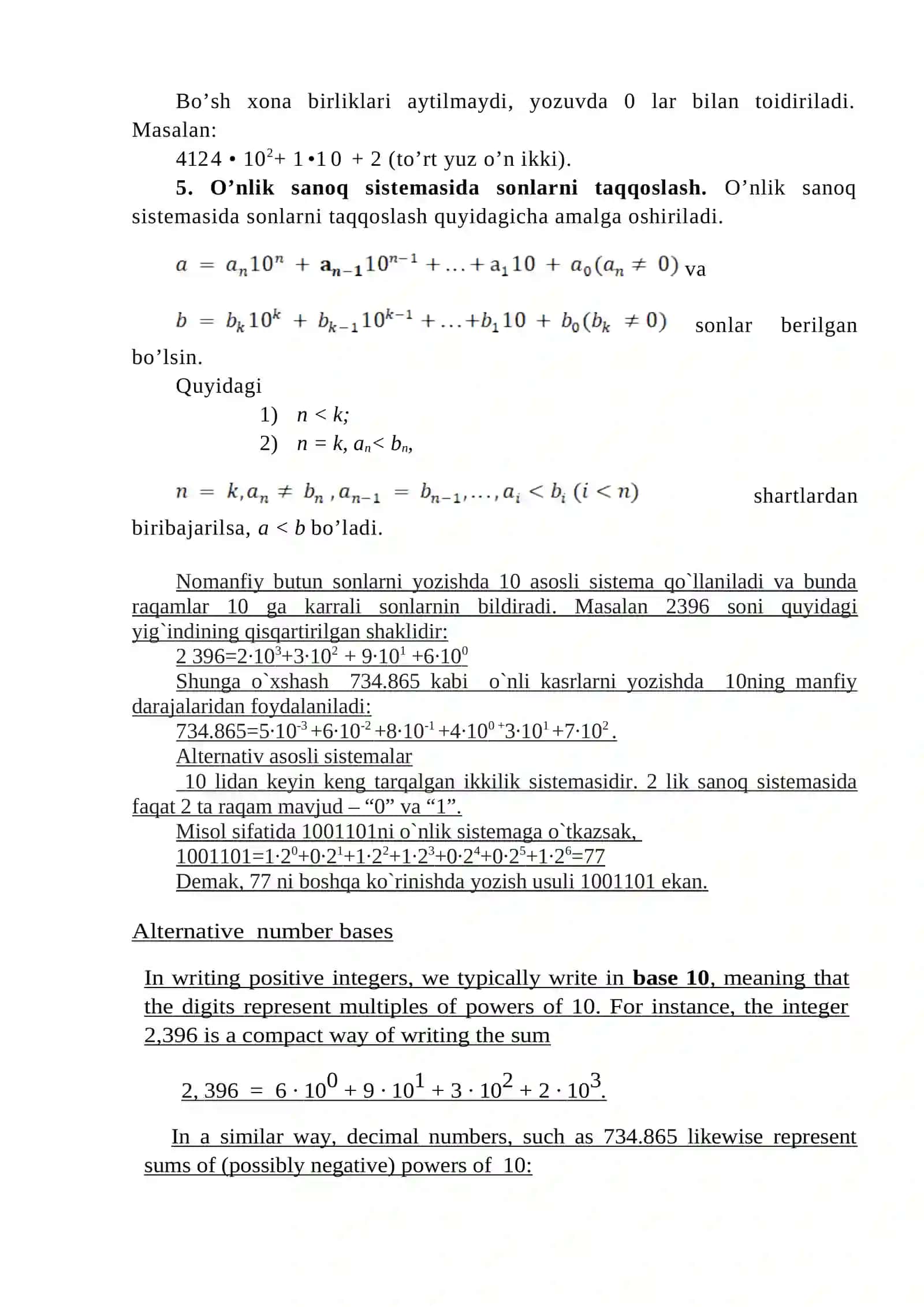 Sanoq sistemalari 4