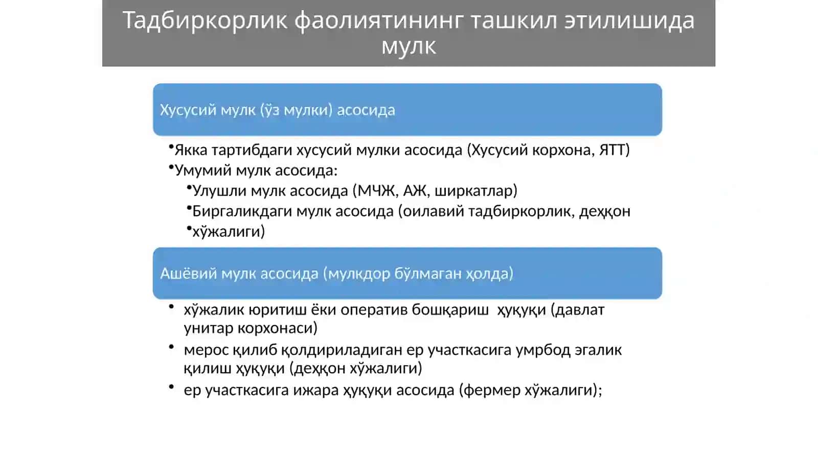 Тадбиркорлик фаолиятининг мулкий асослари 4