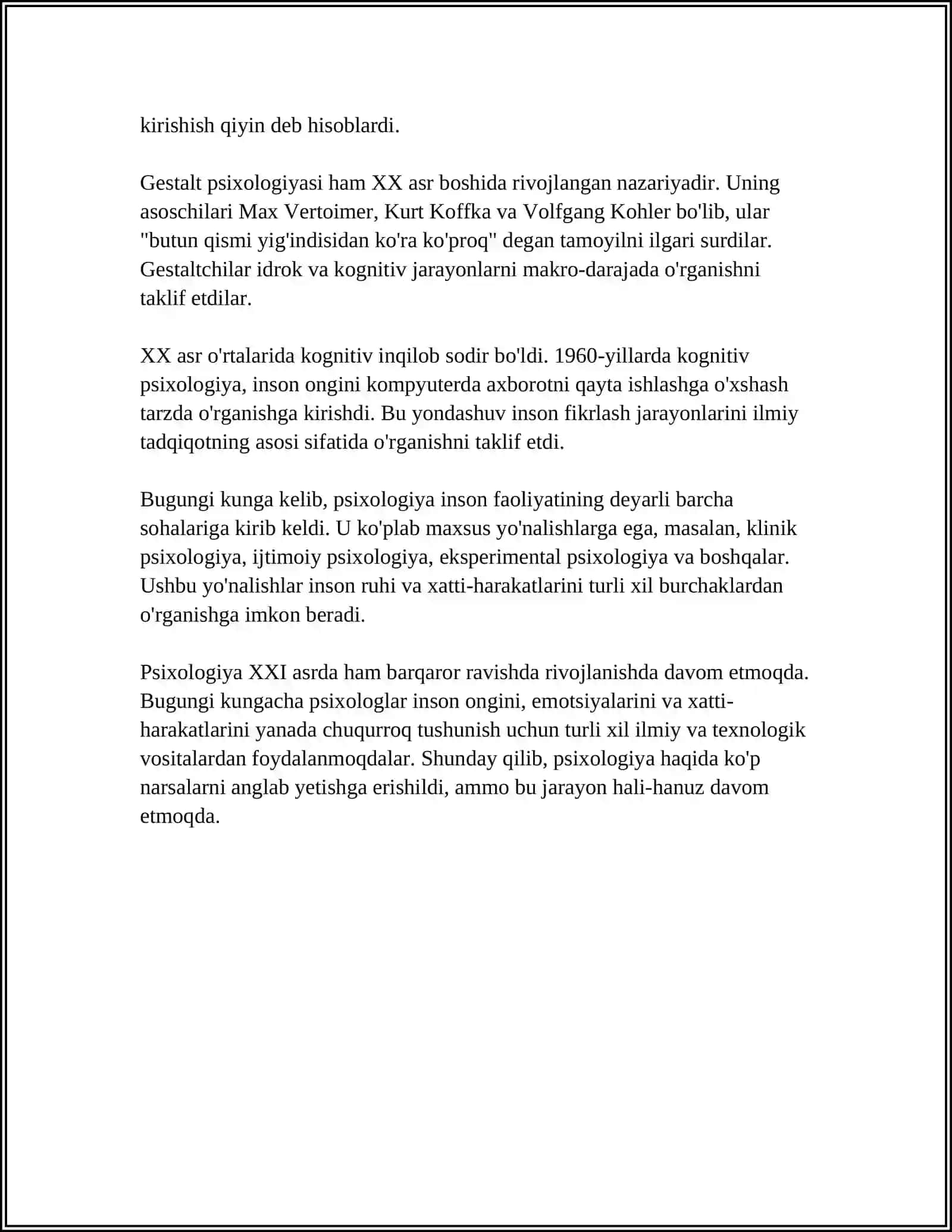 PSIXOLOGIYANING FAN SIFATIDA RIVOJLANISHI 4