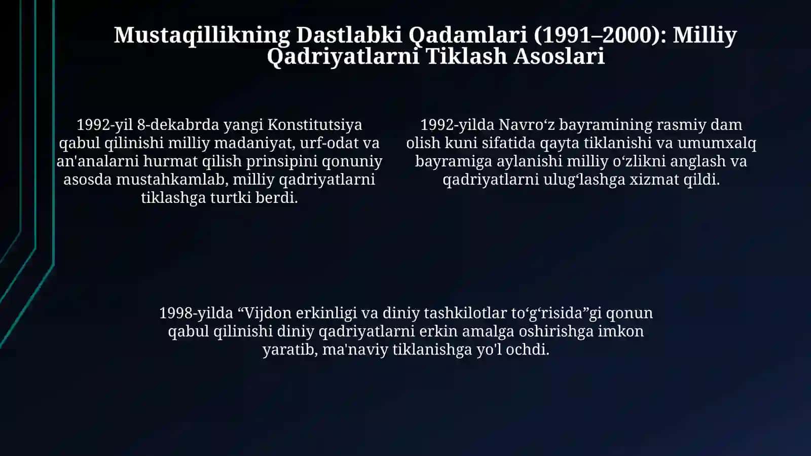 Milliy urf-odatlar, qadriyatlar va an'analarning qaytatiklanishi 4