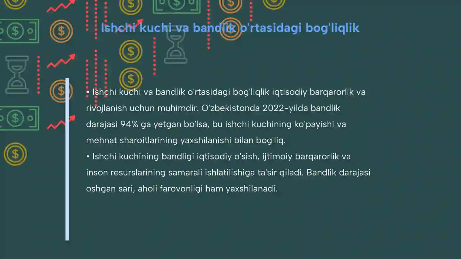 Ishchi kuchi bozori. Ishchi kuchi va uning bandligi 4