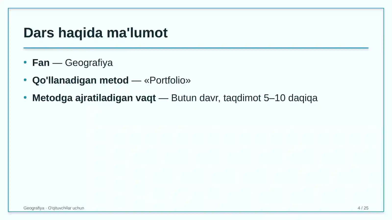geografiya darslarida portfolio metodidan foydalanish 1741 4