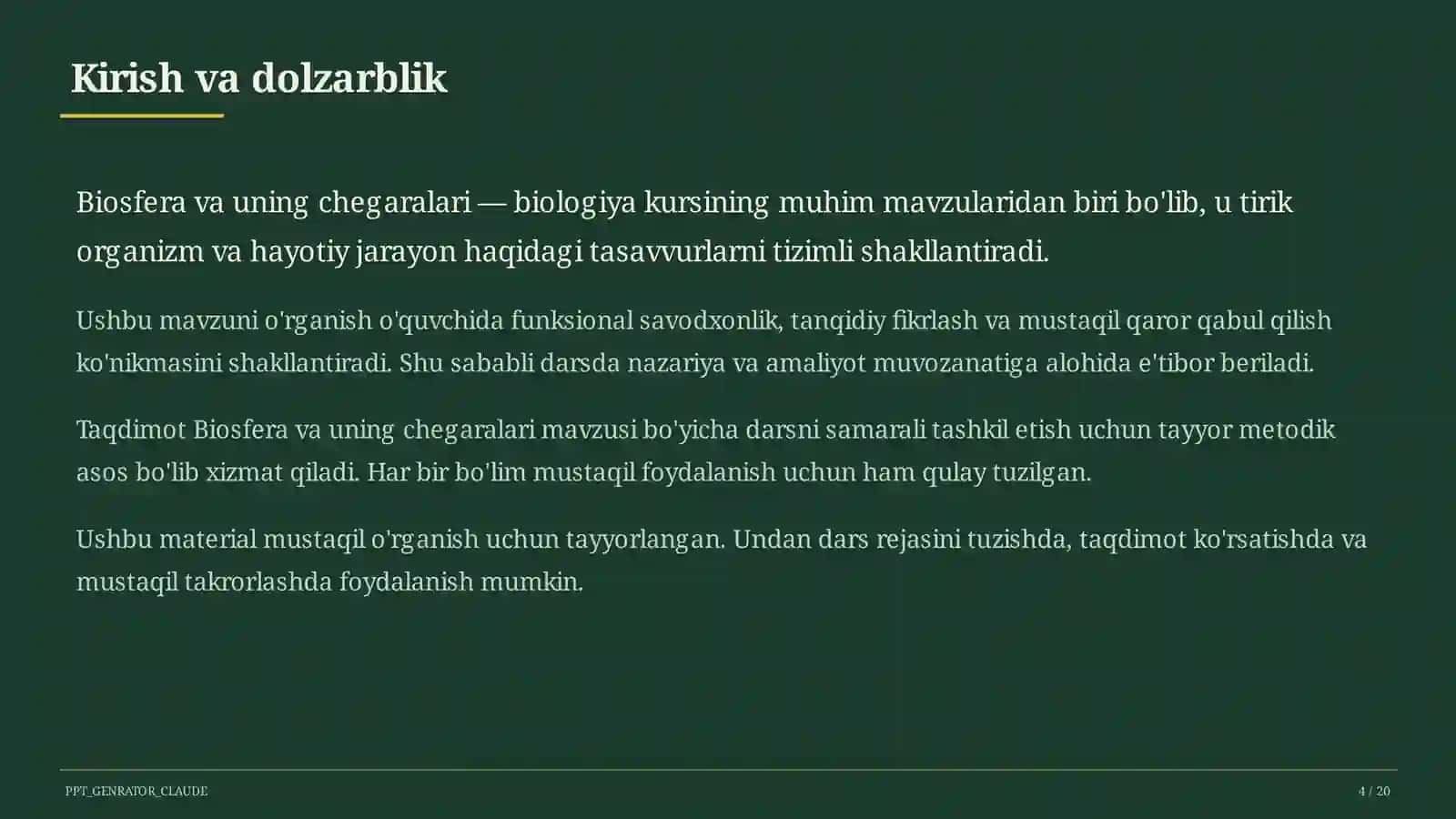Biosfera va uning chegaralari (10-sinf) 4