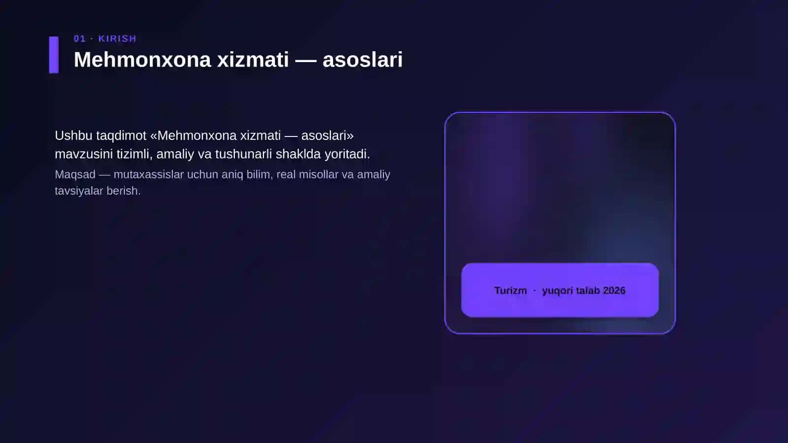 Mehmonxona xizmati — asoslari 4