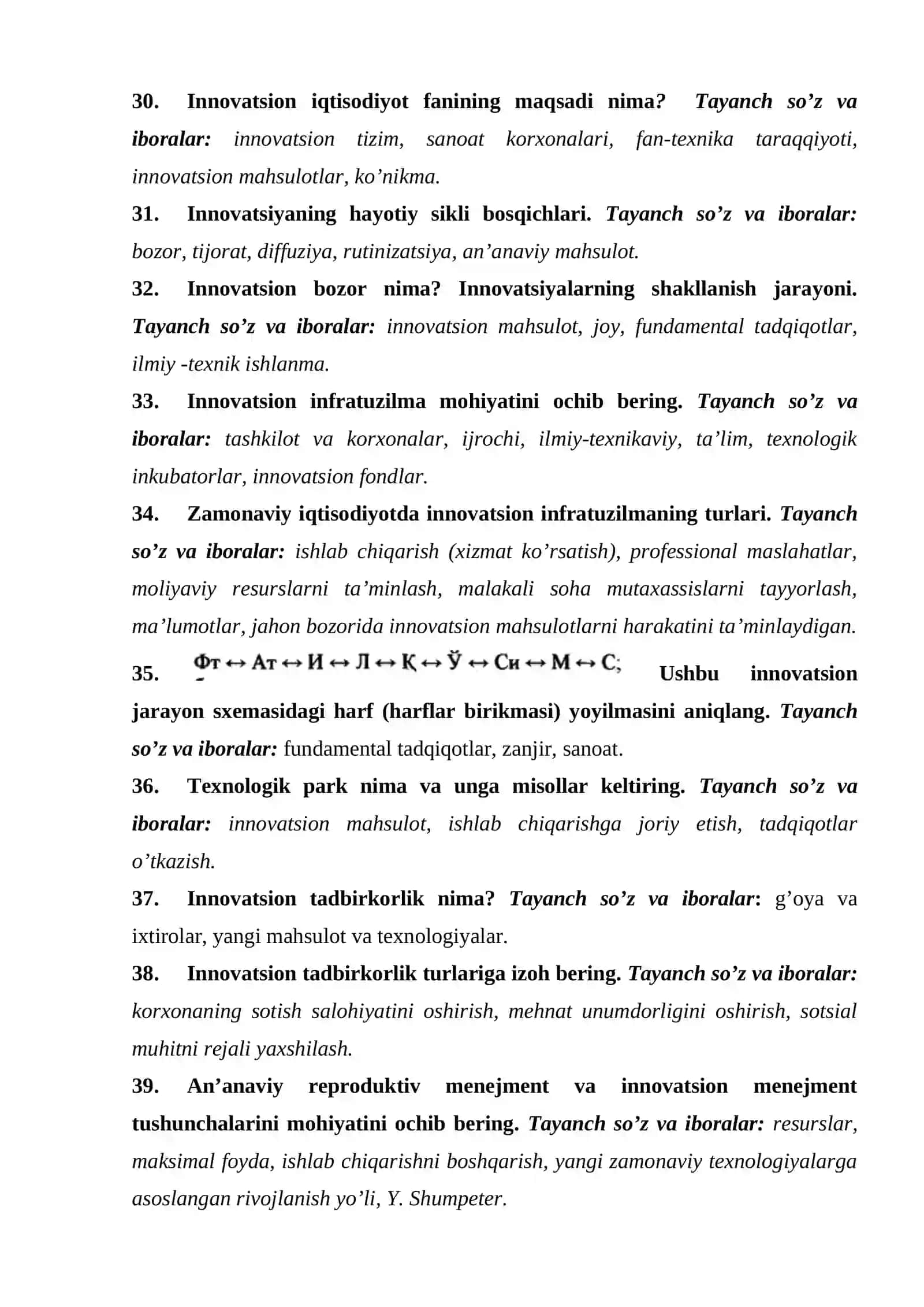 Innovatsion iqtisodiyot fanidan savollar 4