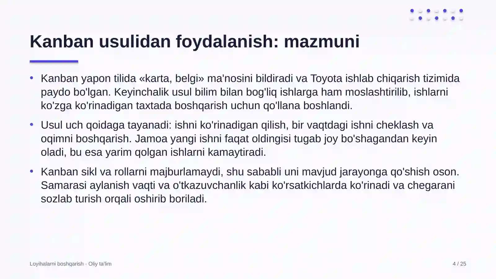 Avtomobil transportida Kanban usulidan foydalanish 4