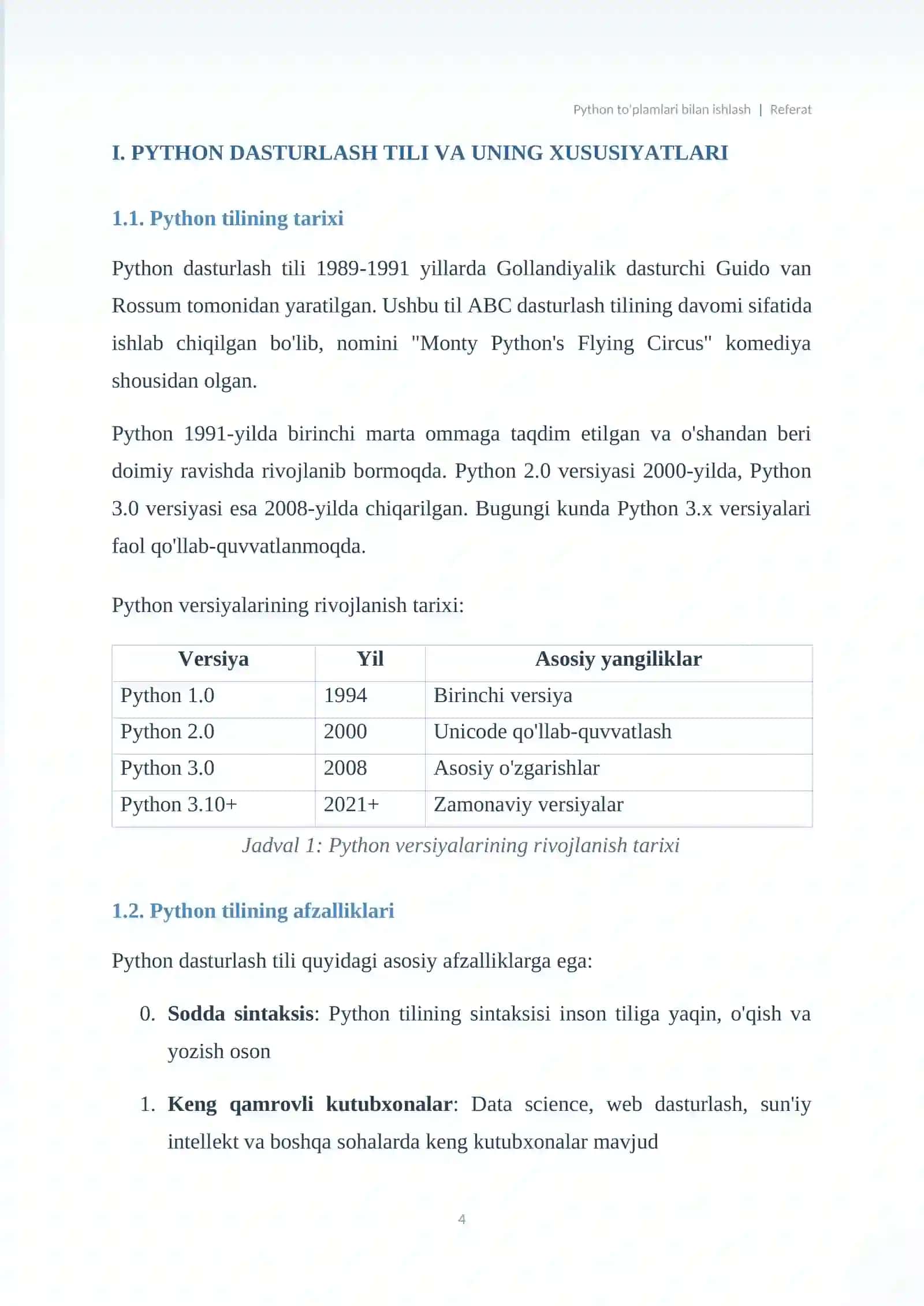 Python to'plamlari bilan ishlash 4
