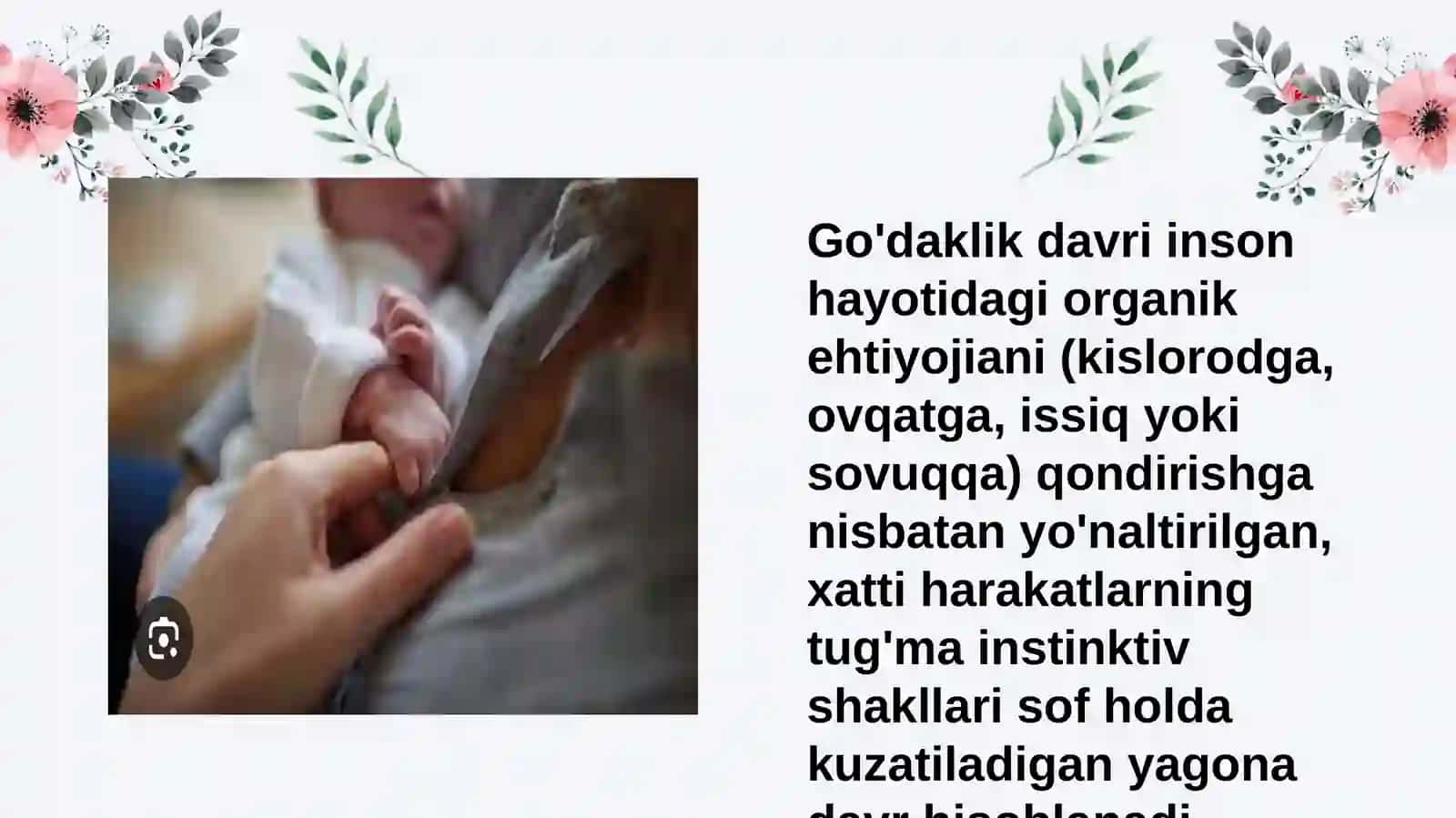Ilk bolalik davrida fiziologik va jismoniy rivojlanish 4