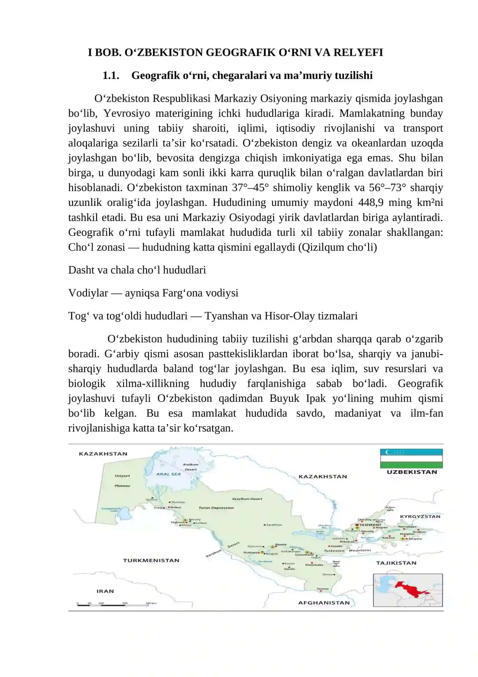 O'ZBEKISTON TABIATIGA UMUMIY TAVSIF 4