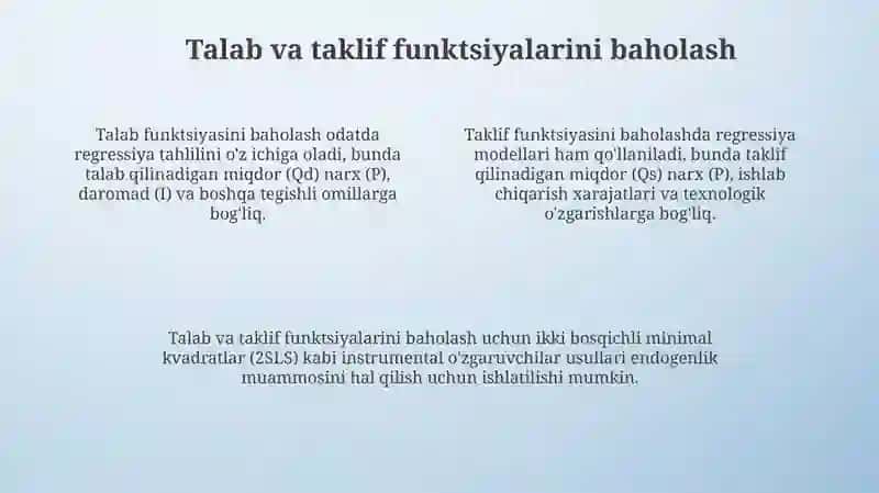 Ekonometrik modellar bozor hajmini baholashda talab va taklif funktsiyalarini miqdoriy tahlil qilish 4