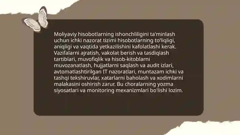 Ichki nazorat moliyaviy hisobda 4