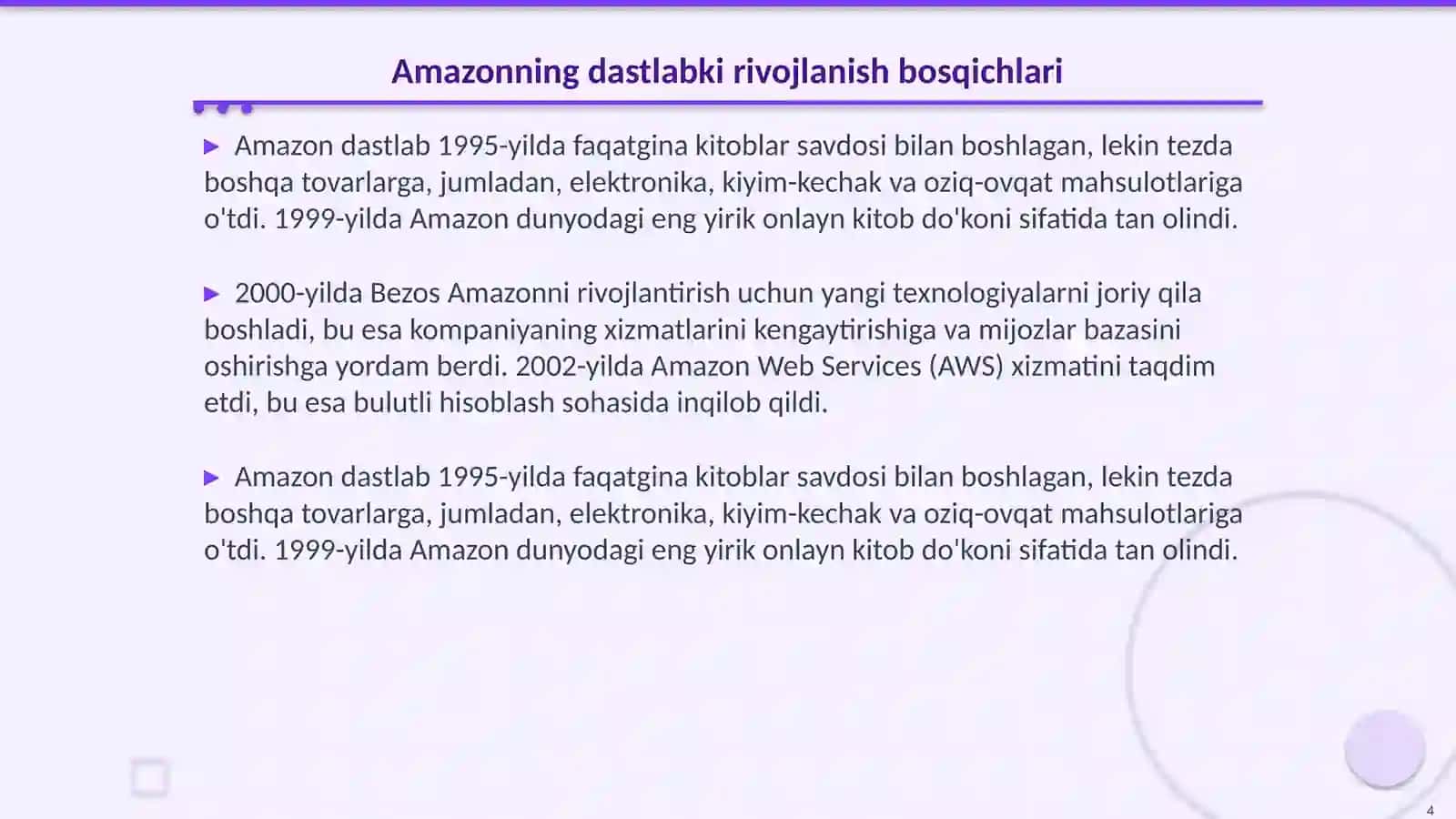 Elektron savdo orgali global muvaffaqiyat strategiyasi (Jeff Bezos - Amazon) 4