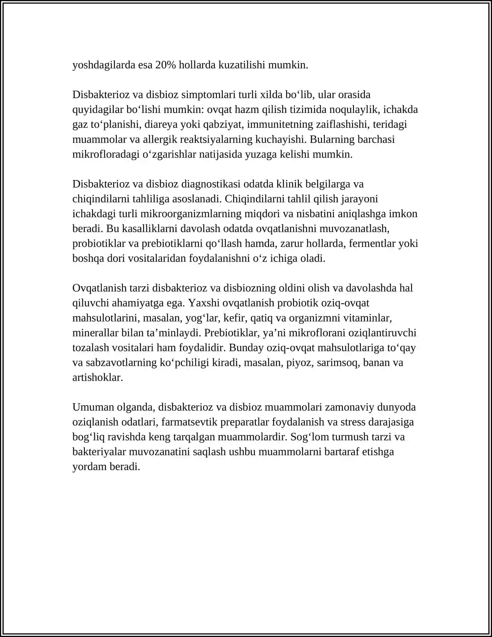 DISBAKTERIOZ, DISBIOZ, KELIB CHIQISHIDA QATNASHUVCHI OMILLAR 4