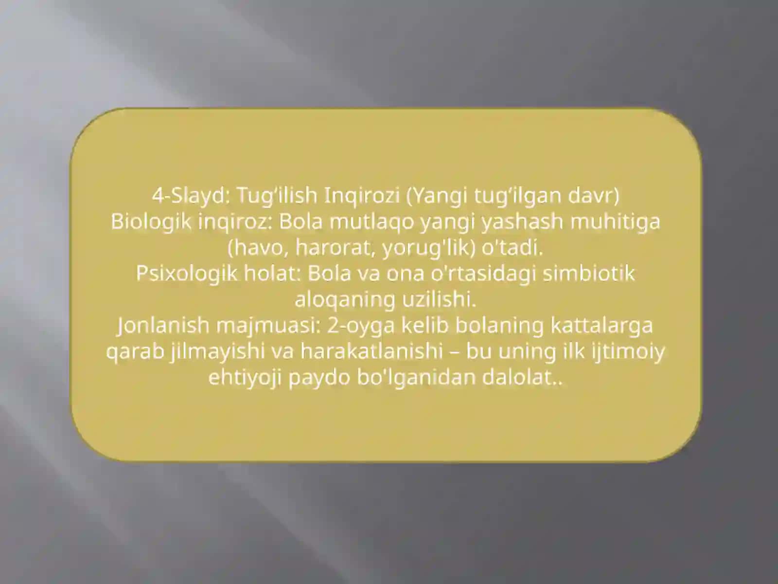 Inson ontogenezidagi kritik davrlar va psixologikinqirozlar 4