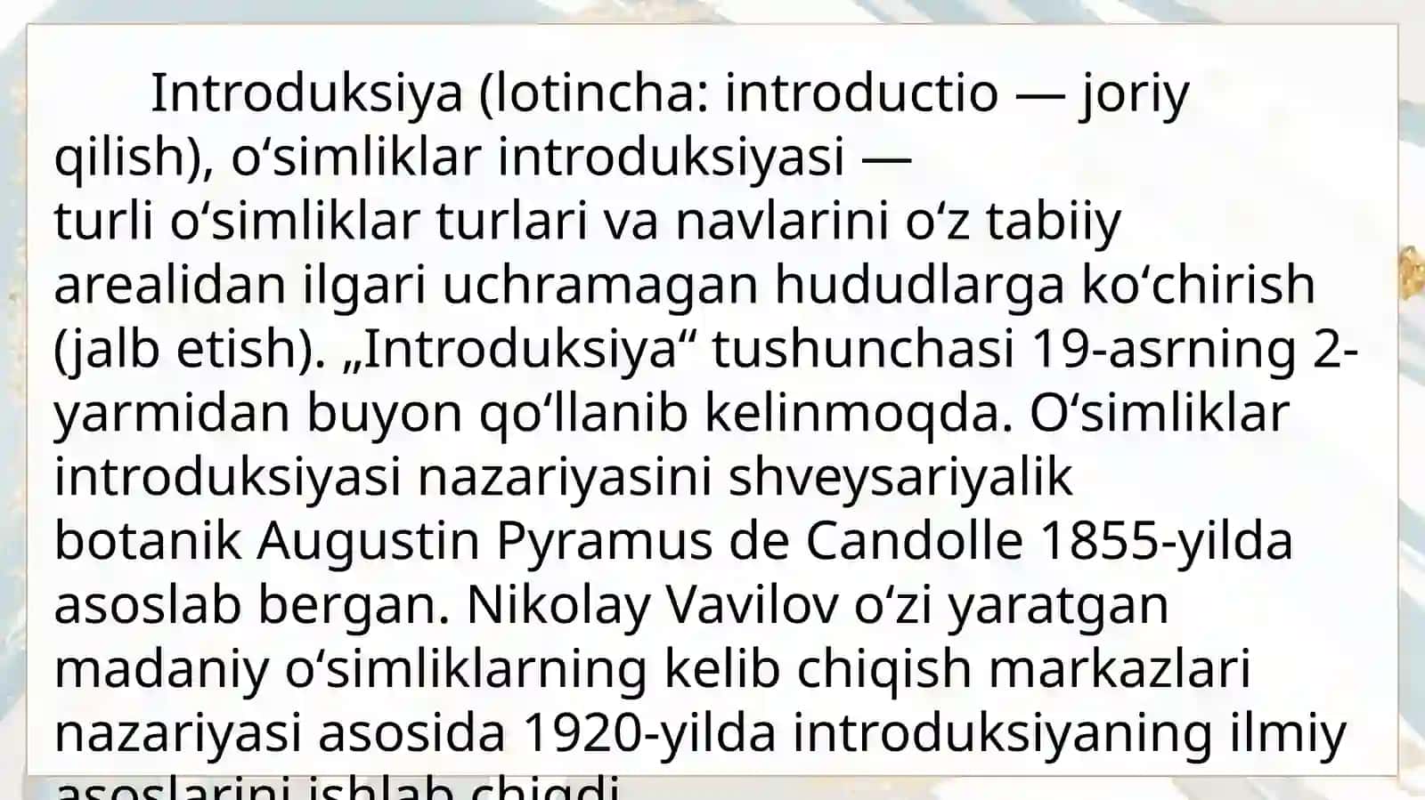 Dorivor o'simliklar introduksiyasi 4