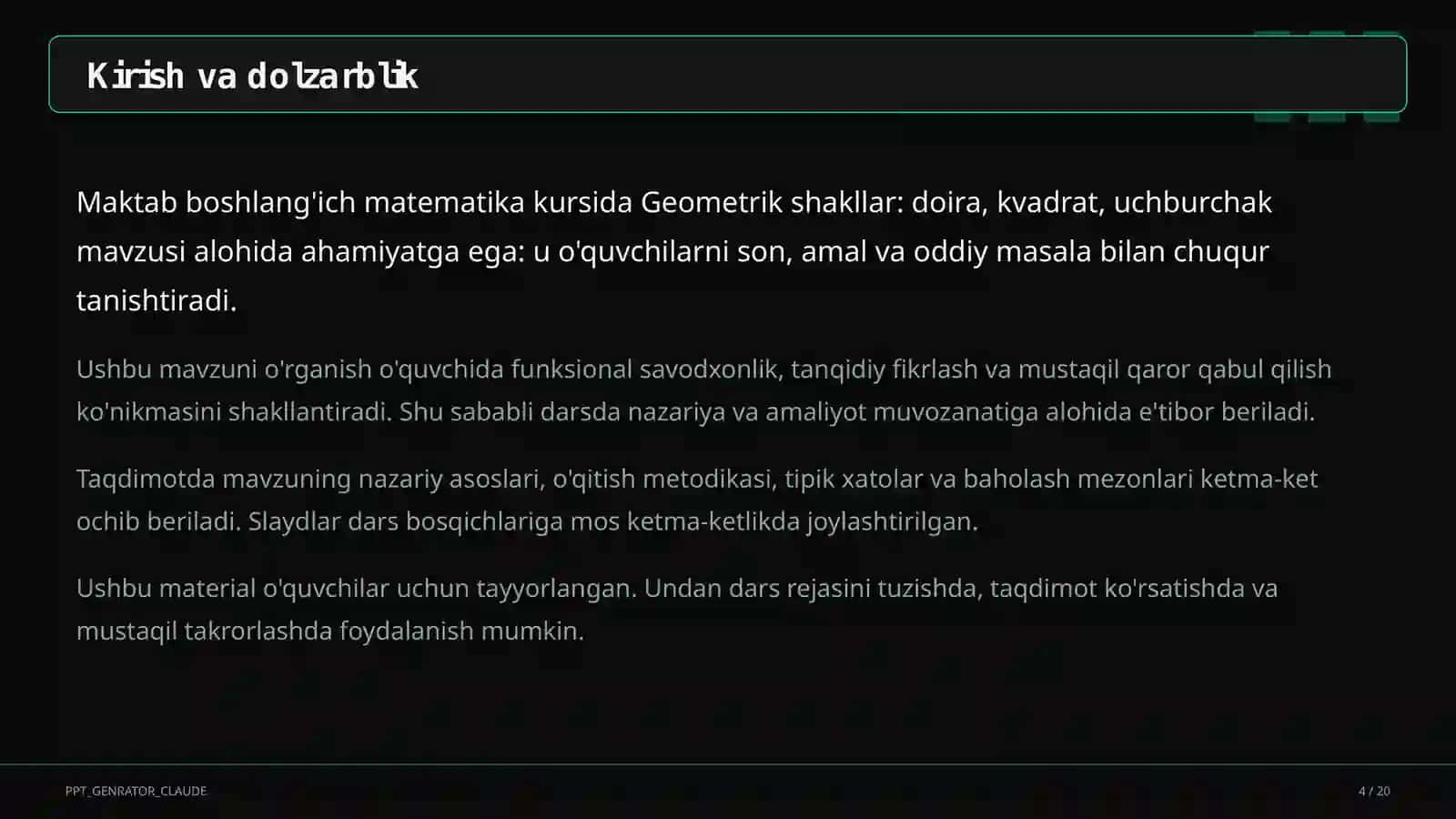 Geometrik shakllar: doira, kvadrat, uchburchak (1-sinf) 4