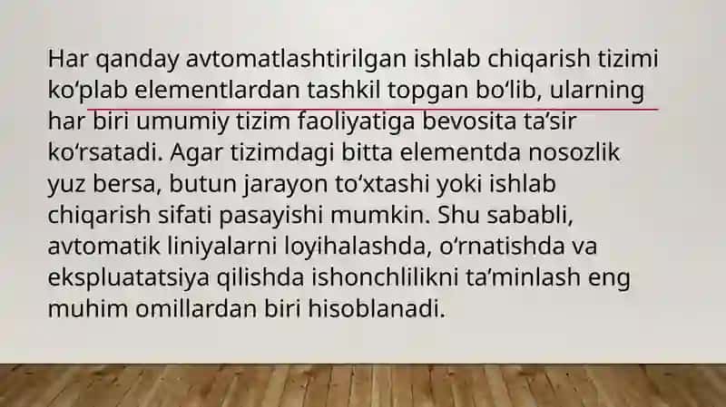 Avtomatik liniyalarning ishonchliligi 4