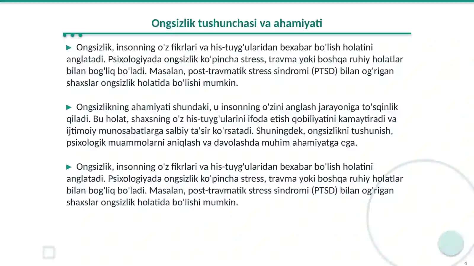 Ong va ongsizlik 4