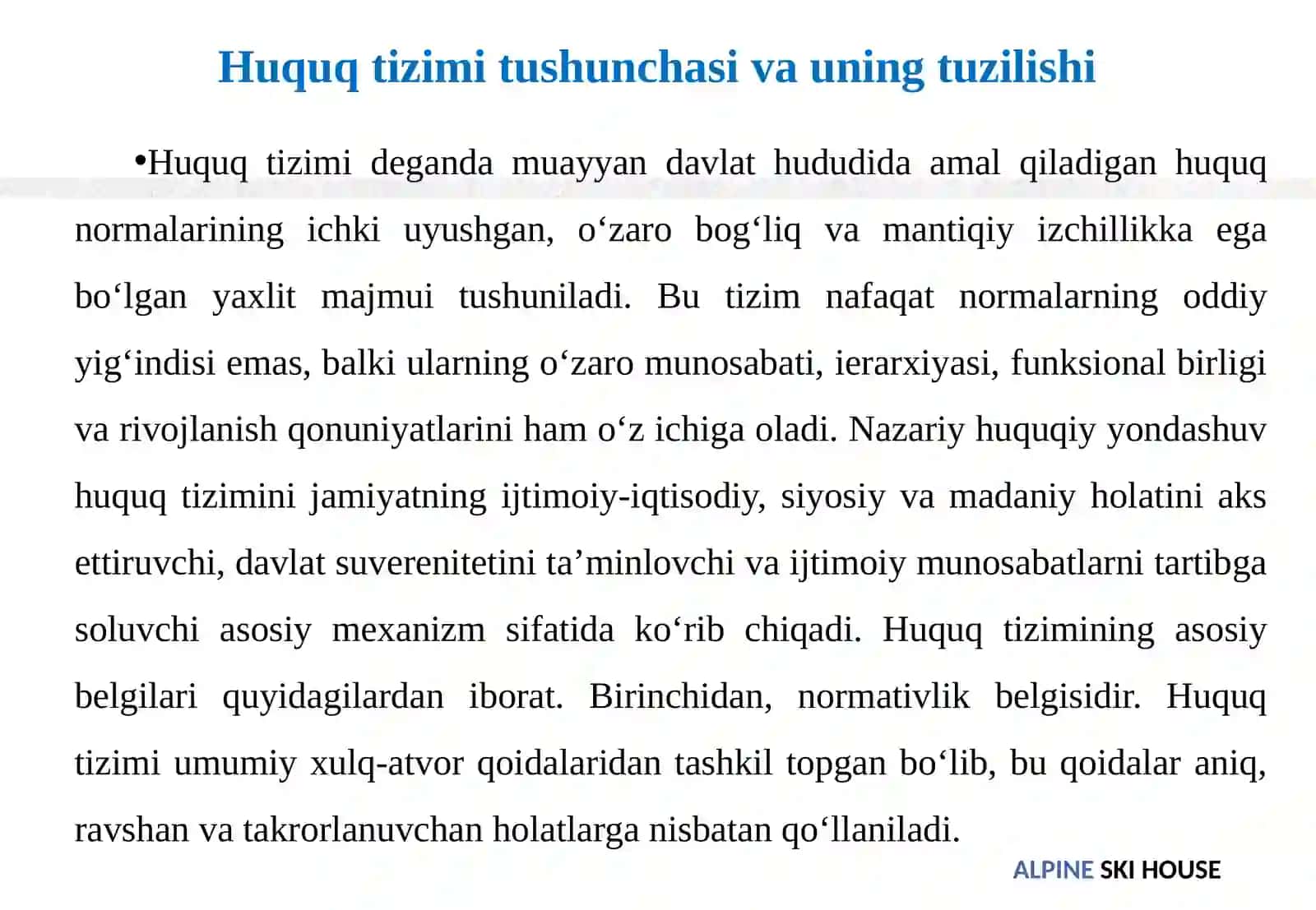 Huquq tizimi. Nazariy huquqiy yondashuv 4