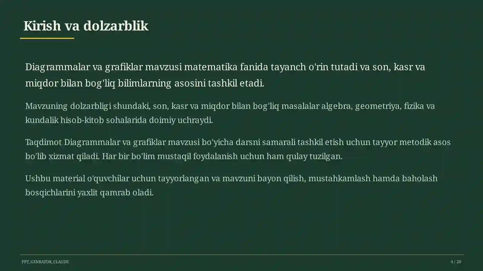 Diagrammalar va grafiklar (6-sinf) 4