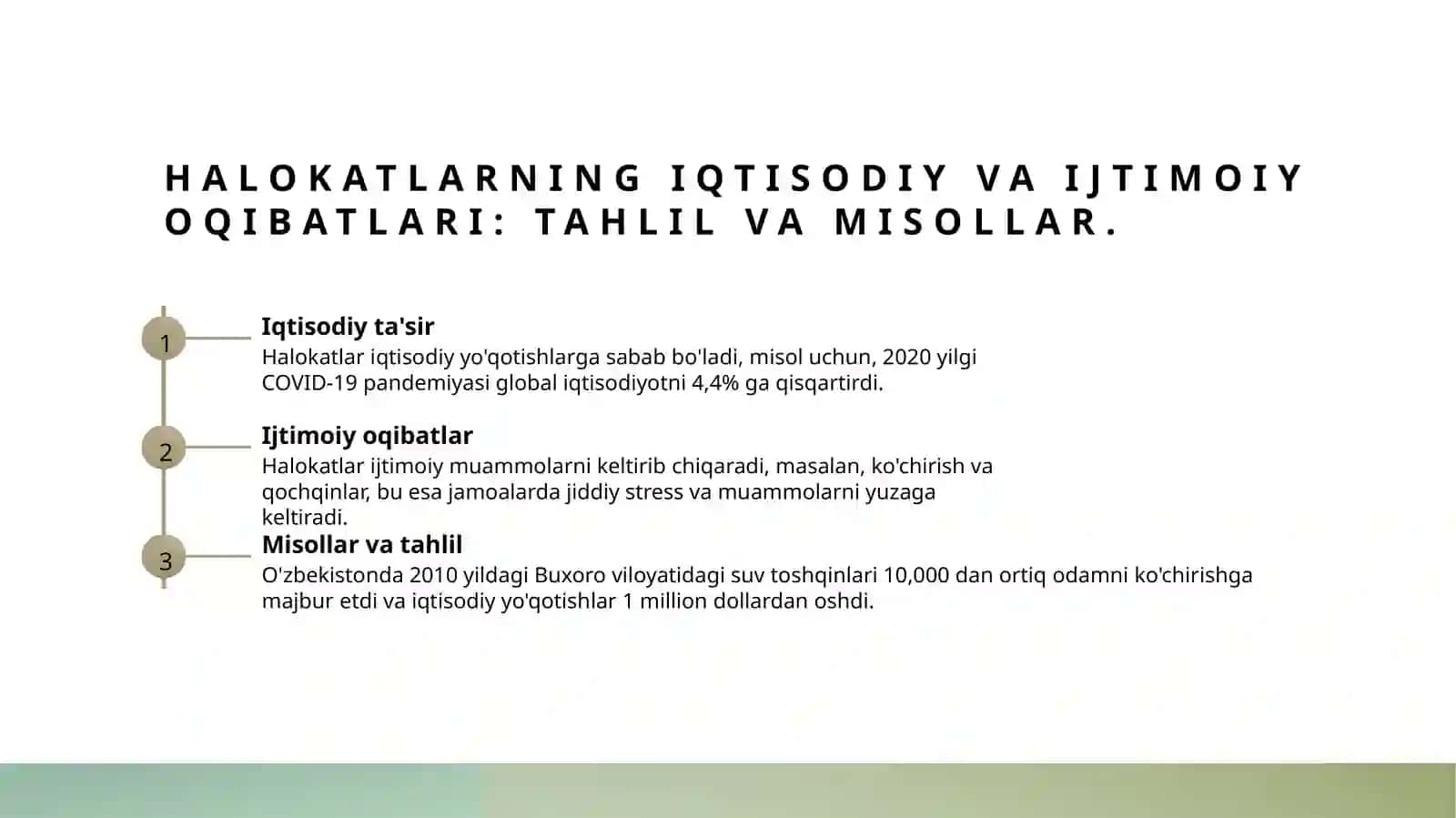 Halokatlar, ekstremal va favqulodda vaziyatlar to'g'risida zamonaviy tushunchalar 4
