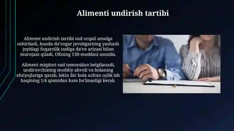 Nikohdan ajratish, aliment undirish toʻgʻrisidagi ishlar 4