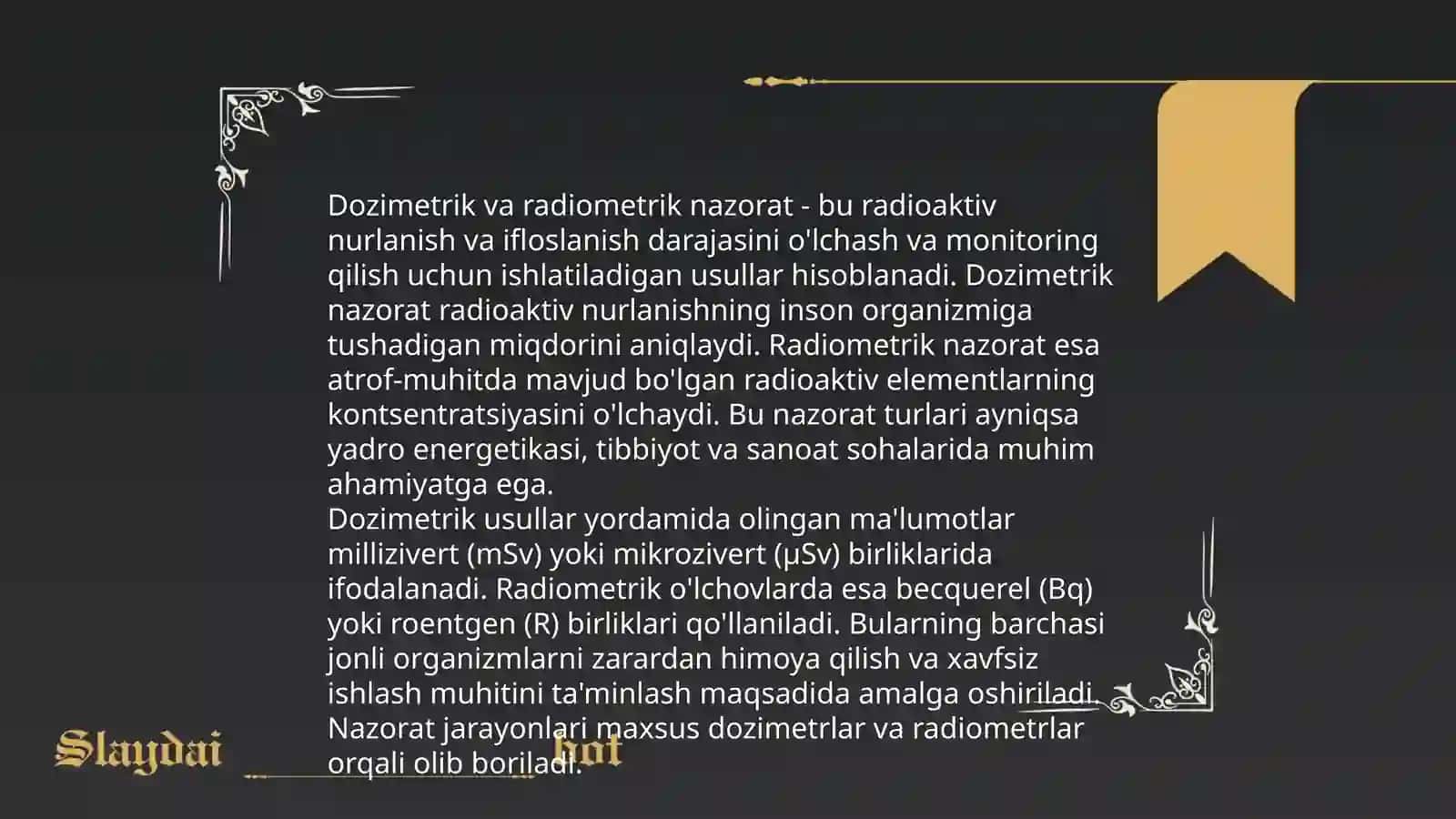 DPMlarda INMlardan foydalanilganda dozimetrik va radiometrik nazorat o'tkazishning asoslari 4