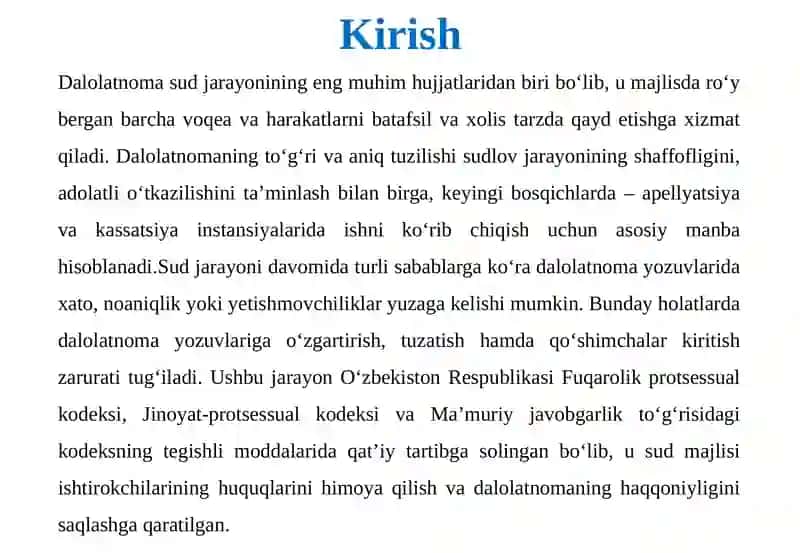 DALOLATNOMA YOZUVLARIGA O‘ZGARTIRISH, TUZATISH VA QO‘SHIMCHALAR KIRITISH 4