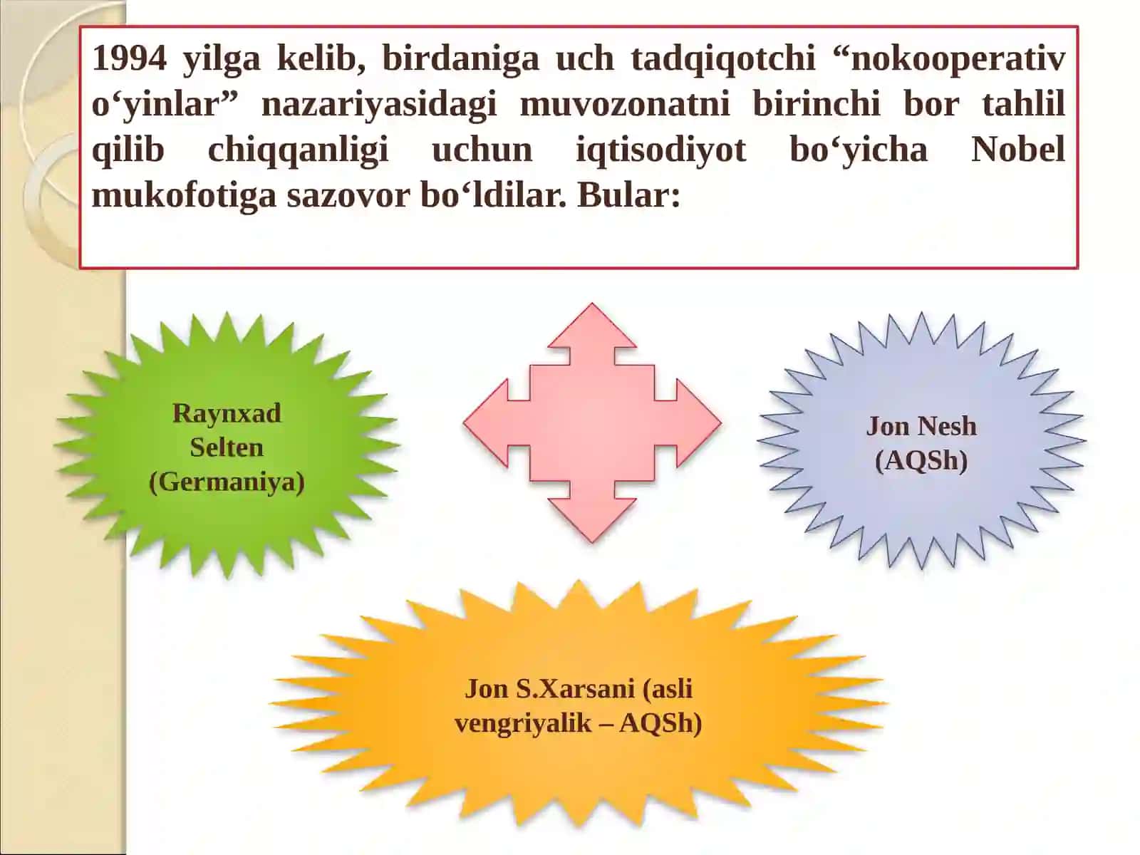 Oʻyinlar nazariyasi va oʻzarohamkorliklarni modellashtirish 4