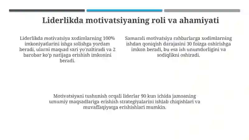 Motivatsiya nazariyalari va ularning rahbarlik faoliyatida qo'llanilishi 4