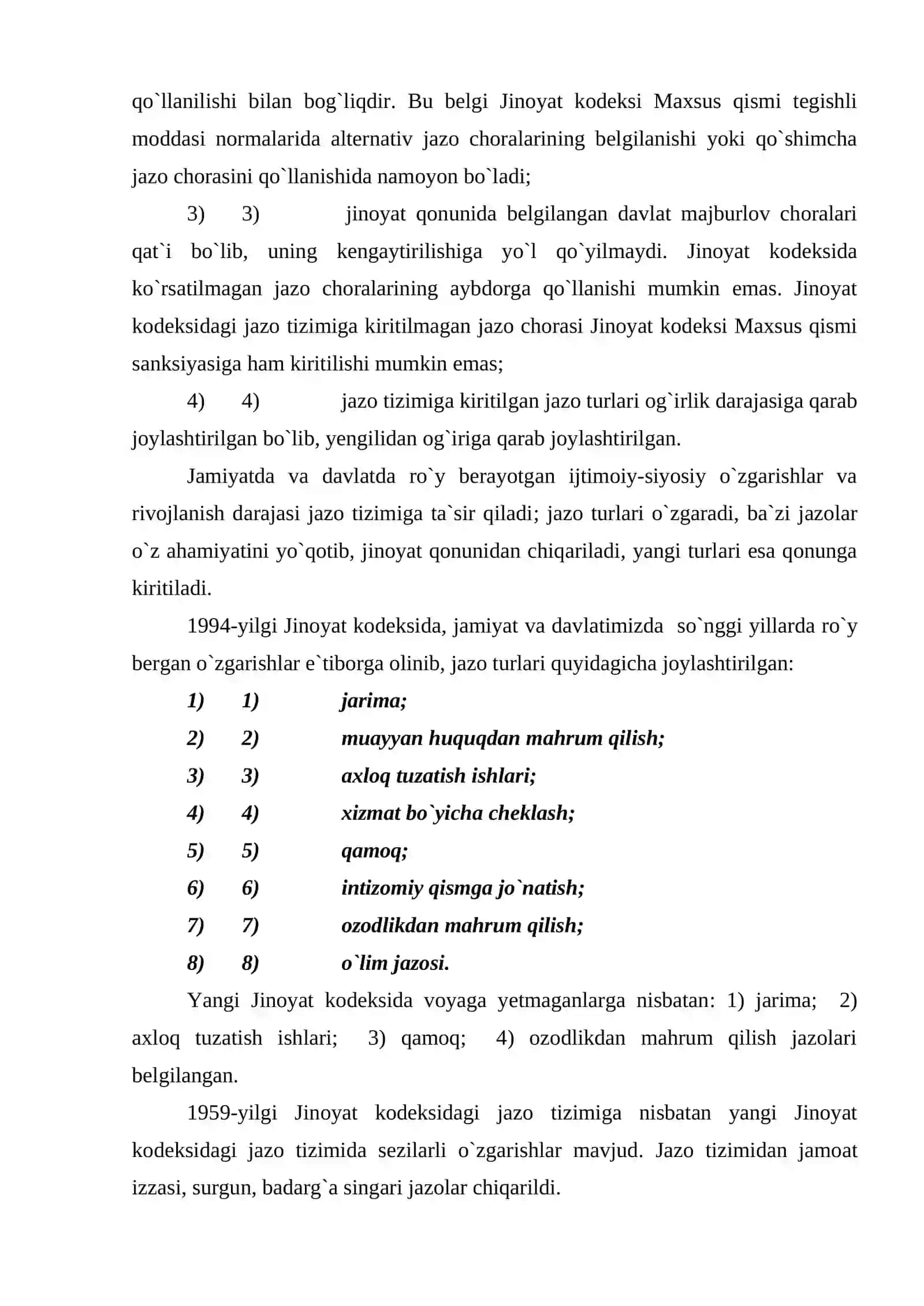 Jinoyat qonunchiligida jazo tushunchasi va turlari 4