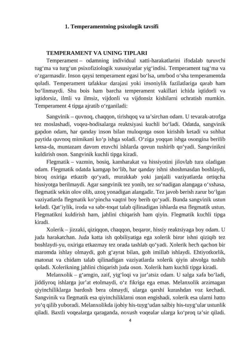 Temperament: uning psixologik tavsifi va fiziologik asoslari 4