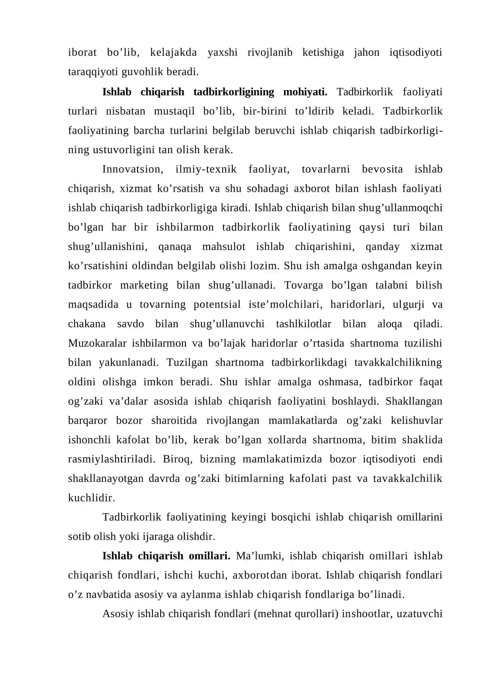 Tadbirkorlik faoliyatining turlari va shakllari 4