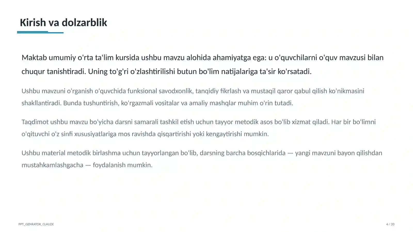 Sun'iy intellekt yordamchisi bilan dars ishlanmasi tuzish 4